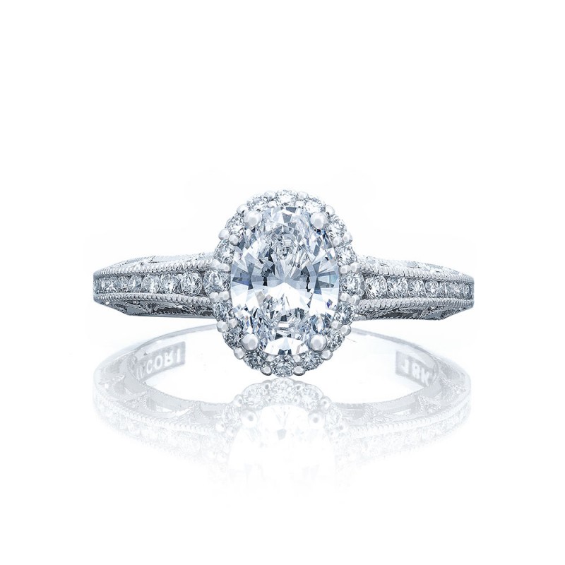 Tacori 2618OV75X55 Platinum Reverse Crescent Engagement Ring