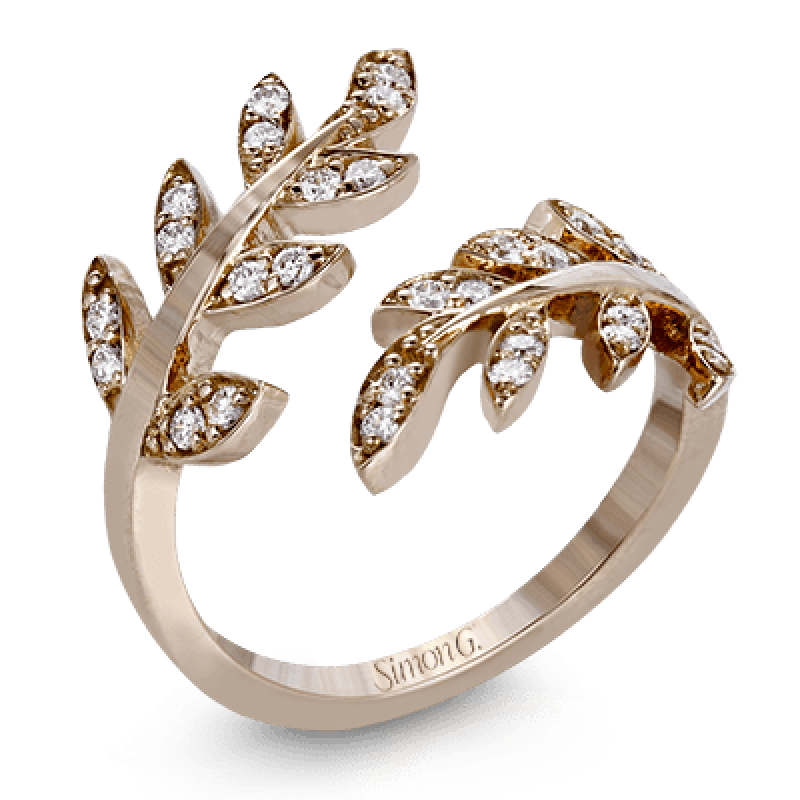 18K ROSE GOLD, WITH WHITE DIAMONDS. LP2309-A - RIGHT HAND RING 