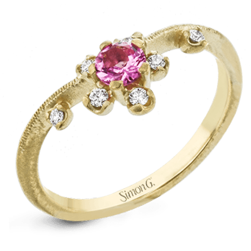 18K YELLOW GOLD, WITH WHITE DIAMONDS. LR2519-Y - COLOR RING