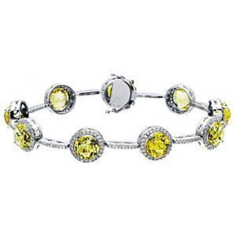 Gorgeous Zeghani Lemon Quartz and Diamond Bracelet