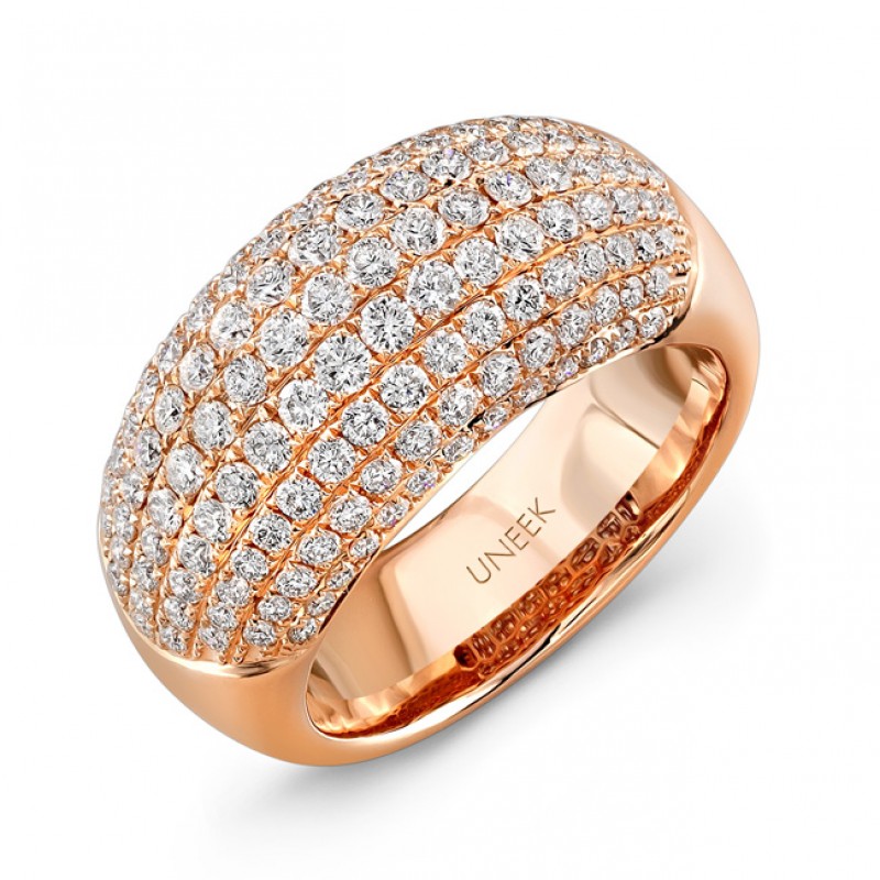 Uneek Pave Set Diamond Rose Gold Ring LVBW015R