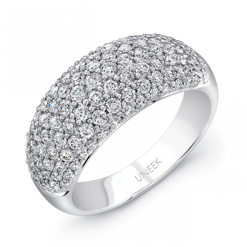 Uneek Pave Set Diamond White Gold Ring Medium LVBW7108M