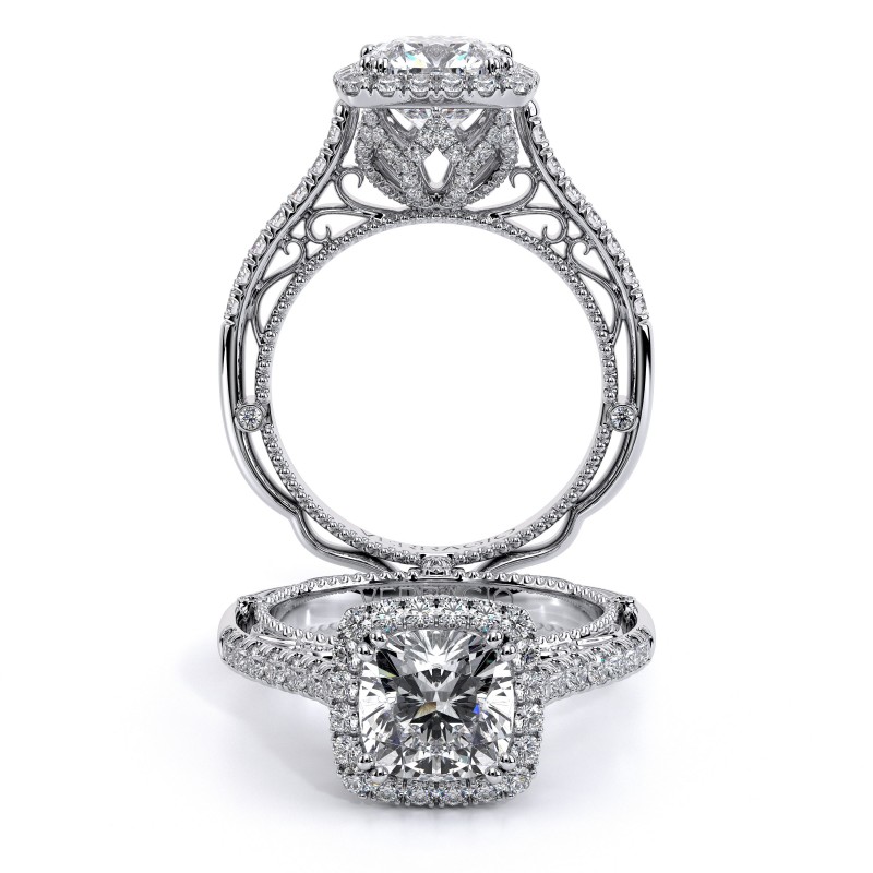 VENETIAN-5061CU 14k White Gold Halo Engagement Ring
