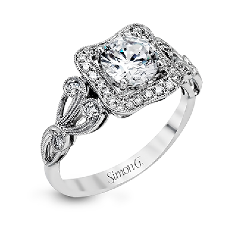 18K WHITE GOLD, WITH WHITE DIAMONDS. TR549 - ENGAGEMENT RING 