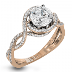 ROUND-CUT CRISS-CROSS ENGAGEMENT RING IN 18K GOLD WITH DIAMONDS