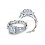 Verragio Three Stone Halo Prong-Set Diamond Engagement Ring