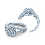 Verragio Split Shank Engagement Ring with Diamond Halo