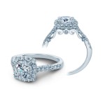 Verragio Round Diamond Engagement Ring with Diamond Halo