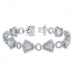 The Uneek "Geometry" Diamond Bracelet, in Platinum