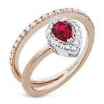 18K WHITE & ROSE GOLD, WITH WHITE DIAMONDS. LR2334-R - COLOR RING 