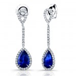 Saphisto Collection 18K White Gold Sapphire and Diamond Earrings LVE176