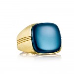 Cushion Cabochon Ring featuring Sky Blue Hematite MR100Y37