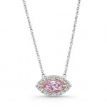 Natureal Collection 18K White Gold Marquise-Cut Fancy Purple Pink Necklace NEK113