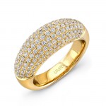 Uneek Pave Set Diamond Yellow Gold Ring LVBW180Y
