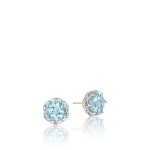 Crescent Crown Studs featuring Sky Blue Topaz