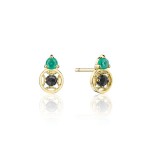 Petite Gemstone Earrings with Black and Green Onyx 