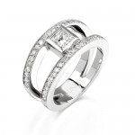 Uneek 18K White Gold Princess-Cut Diamond Ring SM392