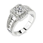 Uneek 18K White Gold Halo Diamond Engagement Ring SM472