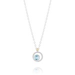 Silver Bloom Necklace featuring Sky Blue Topaz