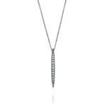 Pavé Surfboard Pendant in Silver with Black Rhodium