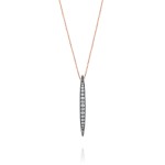 Pavé Surfboard Pendant in Silver with Black Rhodium and Rose Gold