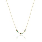 Petite Gemstone Necklace with Black and Green Onyx 