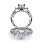 VENETIAN-5013PEAR 14k White Gold Three Stone Engagement Ring