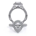 VENETIAN-5065PEAR 14k White Gold Halo Engagement Ring