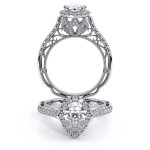 VENETIAN-5061PEAR 14k White Gold Halo Engagement Ring