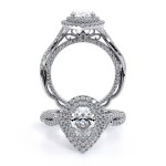 VENETIAN-5066 PEAR 14k White Gold Halo Engagement Ring