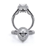 INSIGNIA-7101PEAR 14k White Gold Halo Engagement Ring