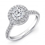 Uneek Halo Round Diamond Engagement Ring USM04