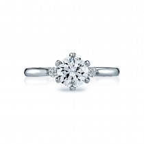 56-2RD65 Platinum Tacori Sculpted Crescent Engagement Ring