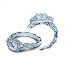 Verragio Three Stone Halo Prong-Set Diamond Engagement Ring