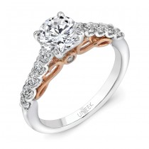 Uneek "Serpentina" Round Diamond Solitaire Engagement Ring with Shared-Prong Shank in 14K White Gold
