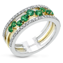 18K YELLOW & WHITE GOLD, WITH WHITE DIAMONDS. LR2303-Y - COLOR RING 