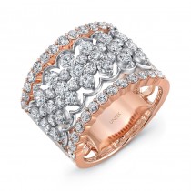Uneek "Chantilly" Open Lace Diamond Band in 14K Two-Tone Gold