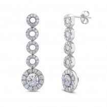 Signature Collection 18K White Gold Round Diamond Earrings LVE191