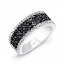 14K White Gold Black Diamond Ring LVR101BL
