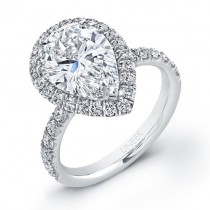 Uneek 4-Carat Pear-Shaped Diamond Halo Engagement Ring, in Platinum