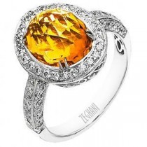 Lovely Citrine and Diamond Fashion Ring by Zeghani