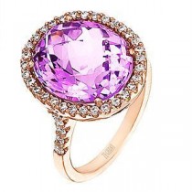Beautiful Zeghani Amethyst And Diamond Ring