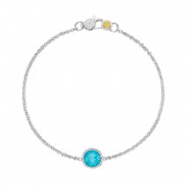Petite Floating Bezel Bracelet featuring Neo-Turquoise