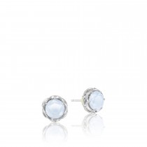 Crescent Crown Studs featuring Chalcedony