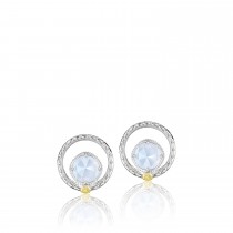 Silver Bloom Gem Studs featuring Chalcedony