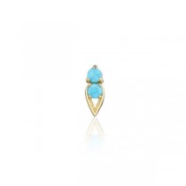 Petite Open Crescent Earrings with Turquoise