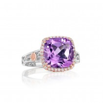 Petite Pavé Crescent Ceiling Ring featuring Amethyst