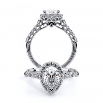 Renaissance-903-PEAR 14k White Gold Halo Engagement Ring