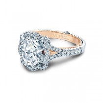 Verragio Split Shank Pave Halo Diamond Engagement Ring