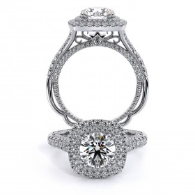 VENETIAN-5065CU 14k White Gold Halo Engagement Ring